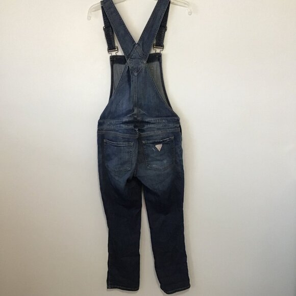 Vintage 90s Guess Destressed Denim Overalls Size 26 - Picture 6 of 12